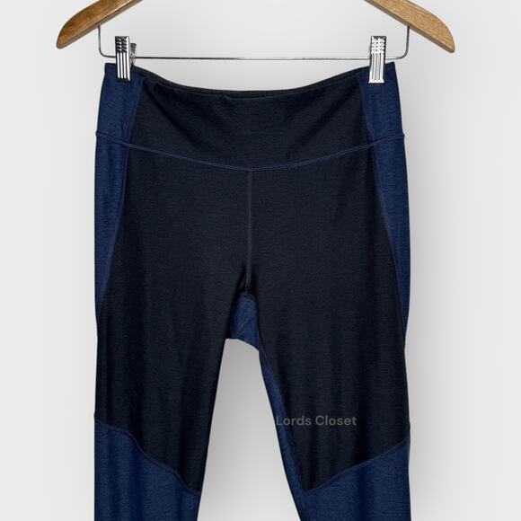 Outdoor Voices TechSweat 7/8 Leggings Medium Blue Black Colorblock High Rise - Picture 3 of 8